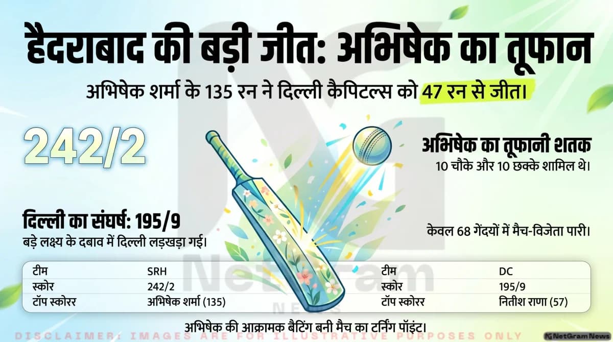 IPL 2026: सनराइजर्स हैदराबाद की शानदार जीत, दिल्ली कैपिटल्स को 47 रन से हराया