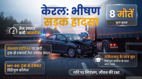 त्रिशूर में NH-66 पर दर्दनाक हादसा, खड़े ट्रक से टकराई तेज रफ्तार कार; 8 की मौत : Kerala Road Accident Alert