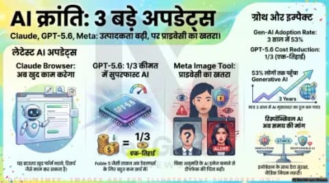 AI की दुनिया में बड़ा बदलाव: Claude ब्राउज़र, GPT‑5.6 और Meta के नए इमेज टूल ने बढ़ाई चर्चा