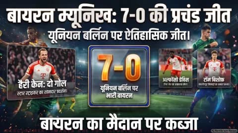 बायर्न म्यूनिख ने यूनियन बर्लिन को 7-0 से हराया; अल्फोंसो डेविस और माइकल ओलिसे का शानदार खेल : Bundesliga 2026/27 Match Alert
