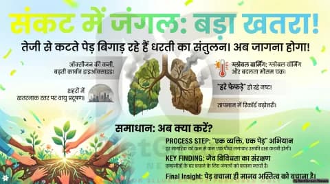 घटते पेड़ और सिकुड़ते वन क्षेत्र : पर्यावरण संतुलन, जैव विविधता, जलवायु परिवर्तन और मानव जीवन के लिए बढ़ता गंभीर खतरा
