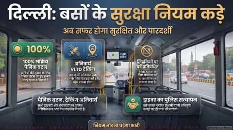 पैनिक बटन, VLTD और पर्दे हटाने को लेकर सख्त निर्देश; तुरंत पढ़ें नई परिवहन गाइडलाइंस : Delhi Bus Safety Alert