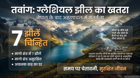 तवांग में 7 संवेदनशील ग्लेशियल झीलों की पहचान; राज्य आपदा प्रबंधन प्राधिकरण ने शुरू की मॉक ड्रिल : Arunachal GLOF Alert 2026