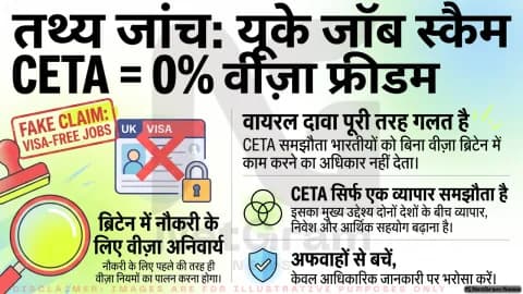 Fact Check: क्या India–UK CETA के बाद भारतीयों को UK में बिना वीज़ा नौकरी मिलेगी? वायरल दावे की पूरी सच्चाई