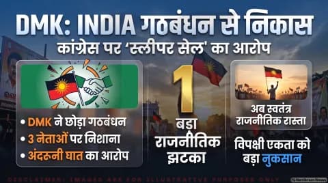 द्रमुक ने छोड़ा विपक्षी गठबंधन; जानिए तमिलनाडु की राजनीति में नया समीकरण  : INDIA Bloc Breakup Alert (October 2026)