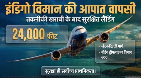 लंदन से दिल्ली आ रही फ्लाइट 6E4 में तकनीकी खराबी; 24 हजार फीट से हीथ्रो लौटा विमान : IndiGo Flight Emergency Return