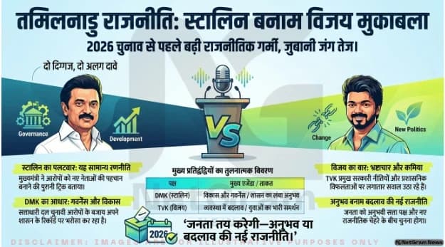 तमिलनाडु राजनीति में बयानबाज़ी तेज: स्टालिन ने विजय के आरोपों को बताया सामान्य राजनीतिक रणनीति
