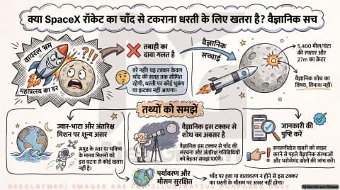 अगर आपके पास भी आया है 'SpaceX Rocket Moon Crash' का वायरल मैसेज, तो थोड़ा ठहरिए! तुरंत जानें खगोलीय भौतिकी (Physics) का सच