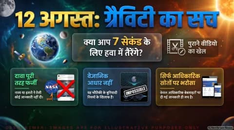 12 August Gravity Myth Alert: व्हाट्सएप और रील्स पर फैला फर्जी दावा; तुरंत पढ़ें वैज्ञानिकों की चेतावनी:Fact Check
