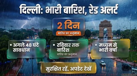 अगले कुछ घंटों में मध्यम से भारी बारिश की चेतावनी घर से निकलने से पहले चेक करें IMD एडवाइजरी : Delhi Rain Red Alert