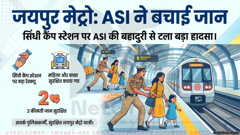 जयपुर मेट्रो स्टेशन पर ASI की सतर्कता से महिला और बच्चा बड़े हादसे से बचे
