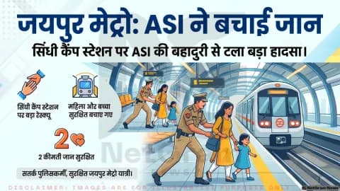 जयपुर मेट्रो स्टेशन पर ASI की सतर्कता से महिला और बच्चा बड़े हादसे से बचे