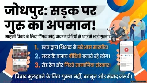 सड़क पर शिक्षक से मारपीट का वीडियो वायरल, जोधपुर में बढ़ा रोष, अनुशासन पर उठे सवाल