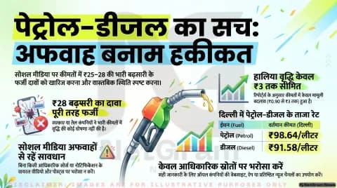 दावा बनाम सच: क्या पेट्रोल-डीजल के दाम अचानक 25–28 रुपये बढ़ने वाले हैं? जानिए वायरल दावे की पूरी सच्चाई