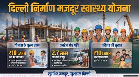 पंजीकृत निर्माण श्रमिकों को ₹2 लाख तक कैशलेस इलाज; जानिए पात्रता और शर्तें : Delhi Building Workers Health Scheme Alert