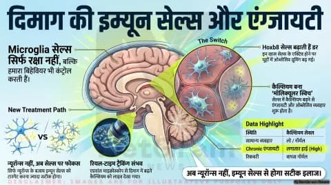 ब्रेन की इम्यून सेल्स और एंग्जायटी का कनेक्शन: नई रिसर्च में बड़ा खुलासा