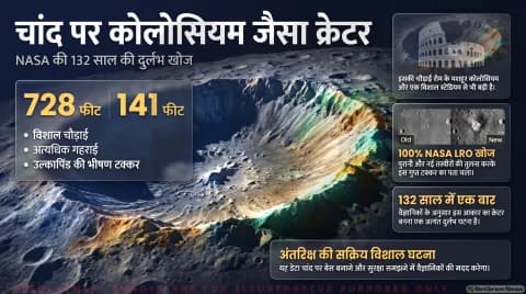 नासा के एलआरओ (LRO) ने खोजा चांद पर हाल के समय का सबसे बड़ा गड्ढा: Lunar Impact Crater Discovery Alert