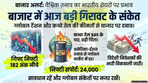 शेयर बाजार आज क्यों गिर सकता है? जानिए निफ्टी, सेंसेक्स और बाजार से जुड़े बड़े अपडेट