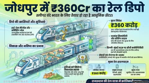 जोधपुर में बनेगा वंदे भारत स्लीपर डिपो: 360 करोड़ की बड़ी रेल परियोजना