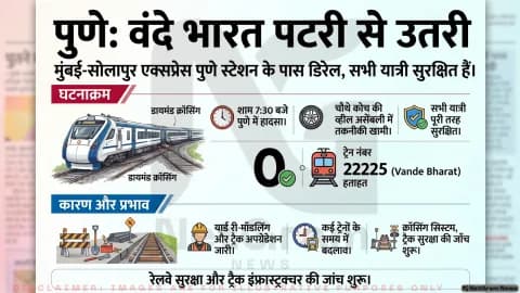 पुणे में वंदे भारत एक्सप्रेस का हादसा, एक कोच पटरी से उतरी, सभी यात्री सुरक्षित