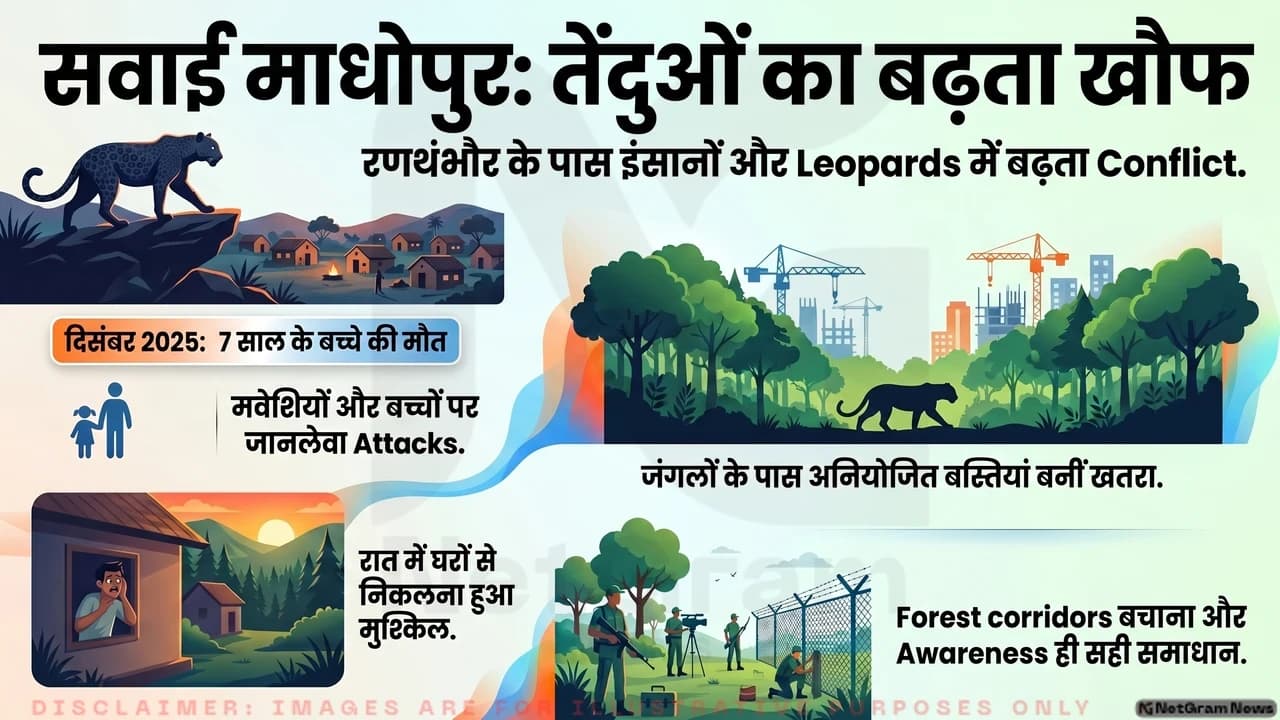 सवाई माधोपुर में तेंदुओं की बढ़ती हलचल से दहशत, इंसान-जानवर टकराव ने बढ़ाई चिंता