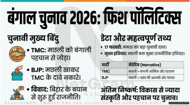 पश्चिम बंगाल चुनाव 2026: ‘फिश पॉलिटिक्स’ ने पकड़ा जोर, मछली बनी बड़ा चुनावी मुद्दा