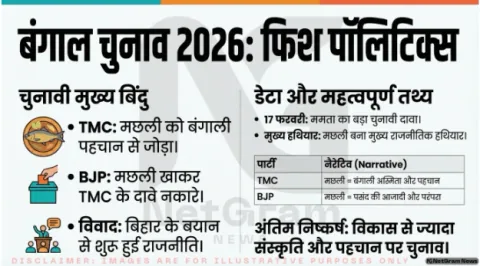 पश्चिम बंगाल चुनाव 2026: ‘फिश पॉलिटिक्स’ ने पकड़ा जोर, मछली बनी बड़ा चुनावी मुद्दा