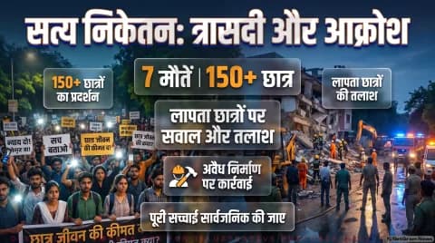 आधिकारिक आंकड़े पर छात्रों ने उठाए सवाल लापता छात्रों की लिस्ट सार्वजनिक करने की मांग : Satya Niketan Building Collapse Alert
