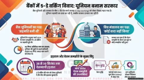 5-डे वर्किंग पर वित्त मंत्रालय और बैंक यूनियनों के दावे आमने-सामने; 28 सितंबर से 3 दिन की हड़ताल : Bank 5-Day Work Week Alert 2026