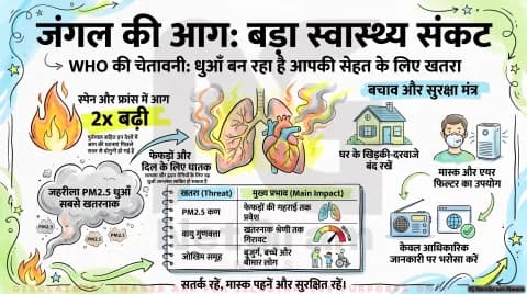 WHO Wildfire Health Crisis Alert 2026: धुएं से बिगड़ रही हवा की गुणवत्ता; तुरंत पढ़ें डब्ल्यूएचओ के 5 जीवनरक्षक सुझाव