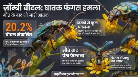 Parasitic Fungus Life Cycle Updates: फूल पर जबड़ों की पकड़ और 15-22 घंटे बाद पंखों का खुलना, जानिए वैज्ञानिक तथ्य