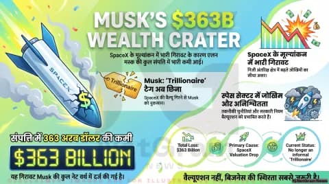 SpaceX को झटका, Elon Musk की दौलत में बड़ी गिरावट; 'Trillionaire' टैग भी छिना