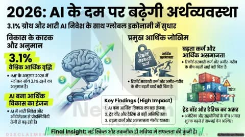 2026 की वैश्विक अर्थव्यवस्था: AI निवेश, टैरिफ़ और बढ़ते कर्ज़ के बीच अवसर और चुनौतियों का दौर