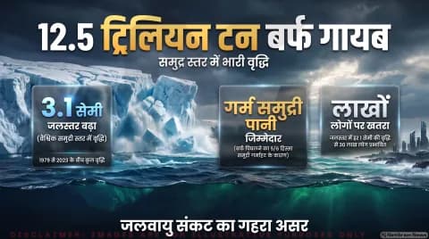 47 वर्षों में समुद्र का जलस्तर 3.1 सेमी बढ़ा; हर 1 सेमी की बढ़त से 30 लाख लोगों पर बाढ़ का खतरा: Global Sea Level Rise Alert 2026