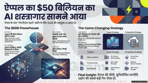 Apple की “छुपी AI ताकत” का बड़ा खुलासा! 50 अरब डॉलर का कंप्यूट रिज़र्व बदल सकता है पूरी टेक इंडस्ट्री का खेल