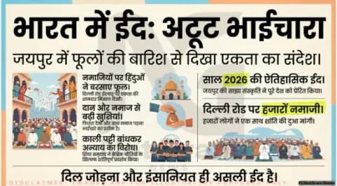 ईद-उल-फितर 2026: जयपुर में भाईचारे की मिसाल, जानिए ईद का मतलब, परंपराएं और इस खास दिन की अहमियत