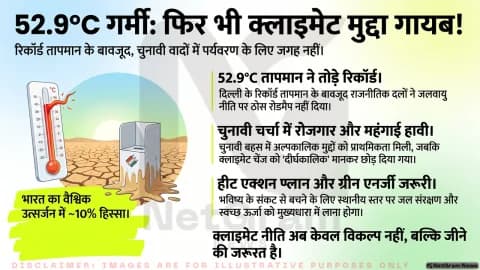 52.9°C की गर्मी के बीच चुनाव, फिर भी क्लाइमेट एजेंडा हाशिए पर: लोकतंत्र और पर्यावरण के सामने बड़ी चुनौती