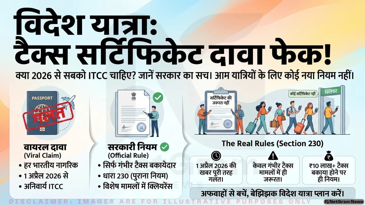 ✈️ वायरल दावा फर्जी: हर यात्री के लिए Income Tax Clearance Certificate की जरूरत नहीं 🚨