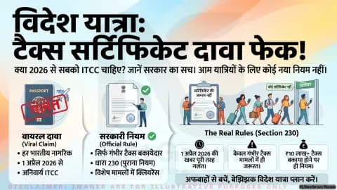 ✈️ वायरल दावा फर्जी: हर यात्री के लिए Income Tax Clearance Certificate की जरूरत नहीं 🚨