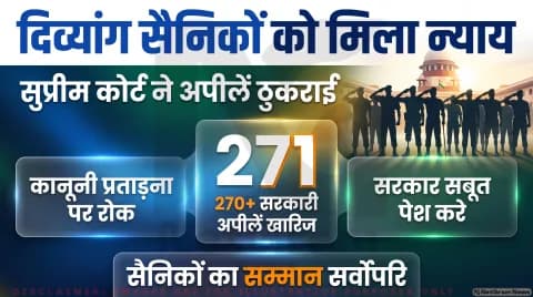 सुप्रीम कोर्ट ने खारिज कीं केंद्र की 271 अपीलें; साबित करने का भार अब सरकार पर : Armed Forces Disability Pension Alert