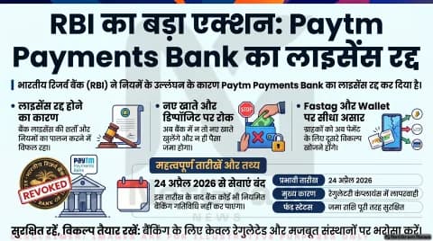 RBI ने Paytm Payments Bank का लाइसेंस रद्द किया, ग्राहकों के पैसे और सेवाओं पर क्या होगा असर?