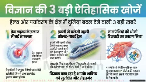 ब्रेन ट्यूमर के इलाज में नई उम्मीद, इटली की सोलर रेलवे और मांसपेशियों पर नई रिसर्च ने बढ़ाई उम्मीद