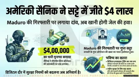 अमेरिकी सैनिक गिरफ्तार: वेनेज़ुएला राष्ट्रपति की गिरफ्तारी पर सट्टा लगाकर कमाए लाखों डॉलर