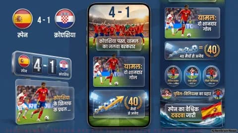 स्पेन ने क्रोएशिया को 4-1 से रौंदा; लगातार 40 मैचों से अजेय रहने का नया कीर्तिमान : UEFA Nations League 2026 Alert