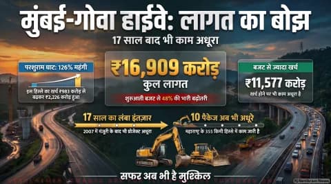 355 किमी मार्ग की लागत बढ़कर ₹16,909 करोड़ हुई; कई हिस्सों में काम अभी भी बाकी : Mumbai-Goa NH-66 Project Alert
