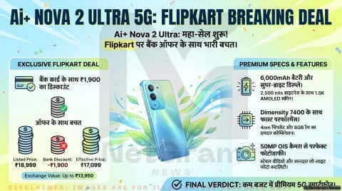 1,900 सस्ता मिल रहा Ai+ Nova 2 Ultra 5G, फ्लिपकार्ट पर ऐसे चेक करें ऑफर