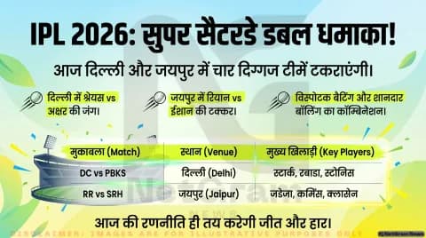 IPL 2026: सुपर सैटरडे पर डबल धमाका, दो बड़े मुकाबलों पर नजर