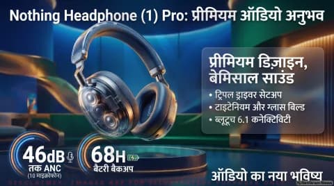 3 ड्राइवर्स और 46dB ANC के साथ पेश; 68 घंटे की बैटरी लाइफ : Nothing Headphone (1) Pro Launch Alert 2026